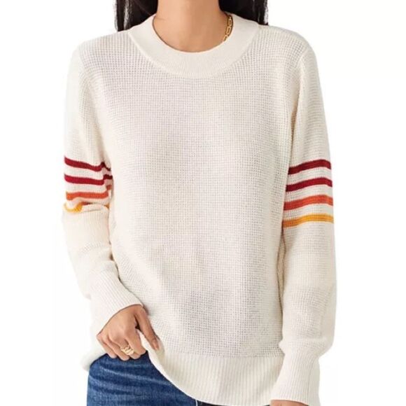 Faherty Throwback Striped Sleeve Sweater small - Picture 2 of 5